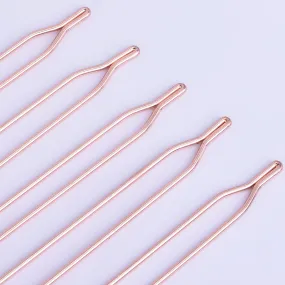 125mm Brass Y Hairpin Hair Fork Prom Hair Pins Hair Pin Stick Head Pattern Wedding Hair Accessories rose gold 10pcs