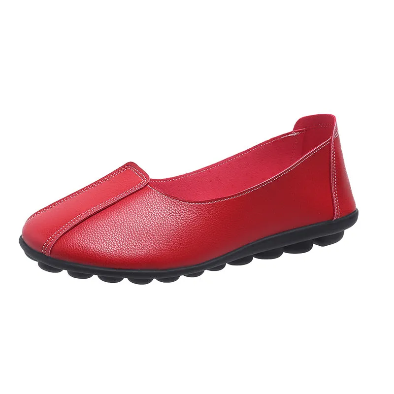 2022 Summer Style Women Ballet Flats Round Toe Slip On Shoes Red Flats Shoes White Woman Loafers Zap