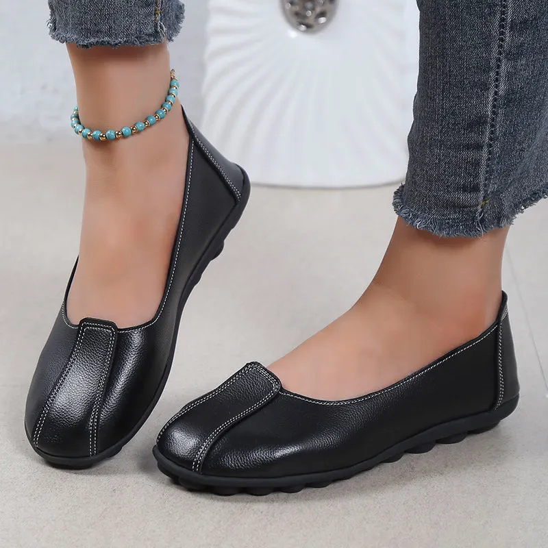 2022 Summer Style Women Ballet Flats Round Toe Slip On Shoes Red Flats Shoes White Woman Loafers Zap