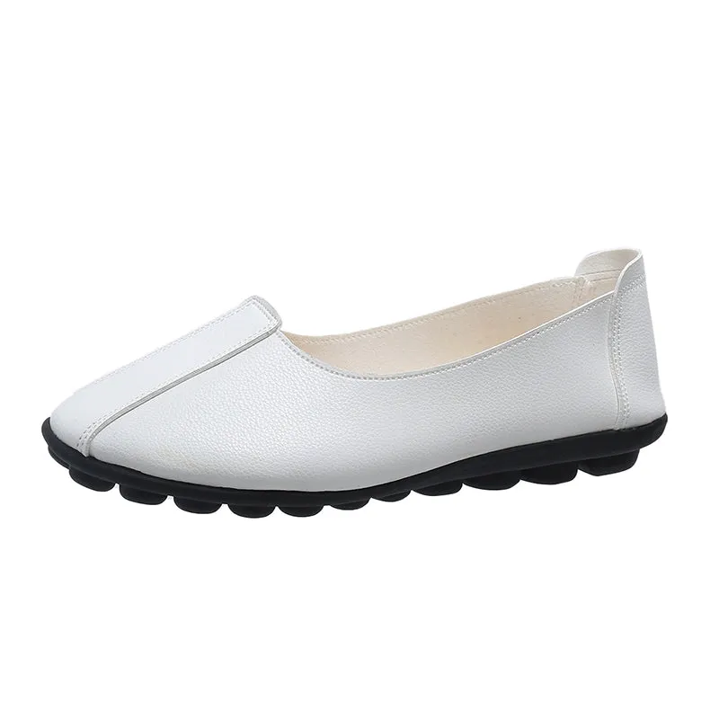 2022 Summer Style Women Ballet Flats Round Toe Slip On Shoes Red Flats Shoes White Woman Loafers Zap