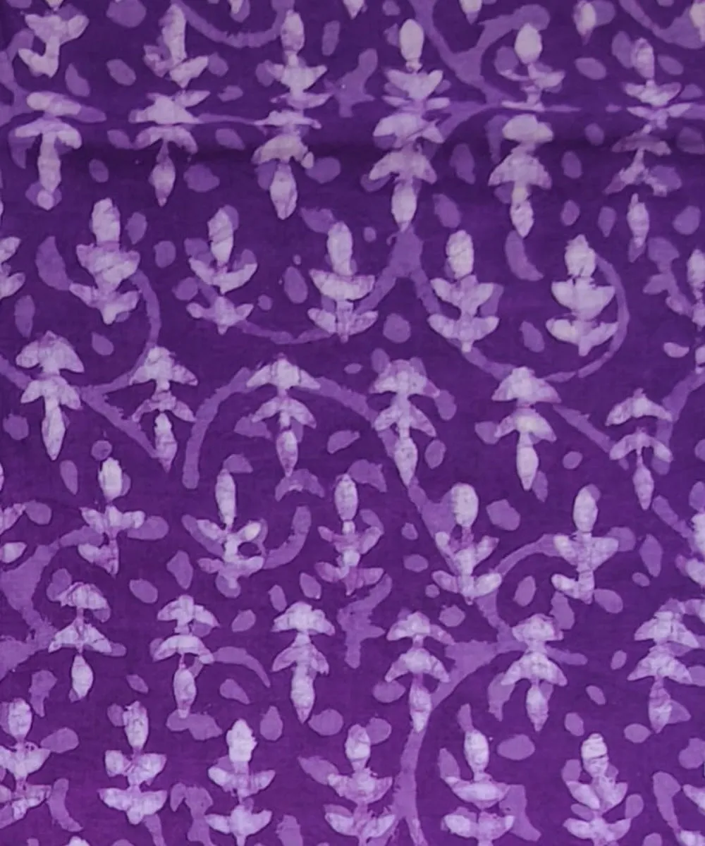 2.5m Purple handblock printed cotton sanganeri print kurta material