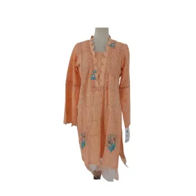 Ali Tirmazi Peach Embroidered Kurta | Brand New |