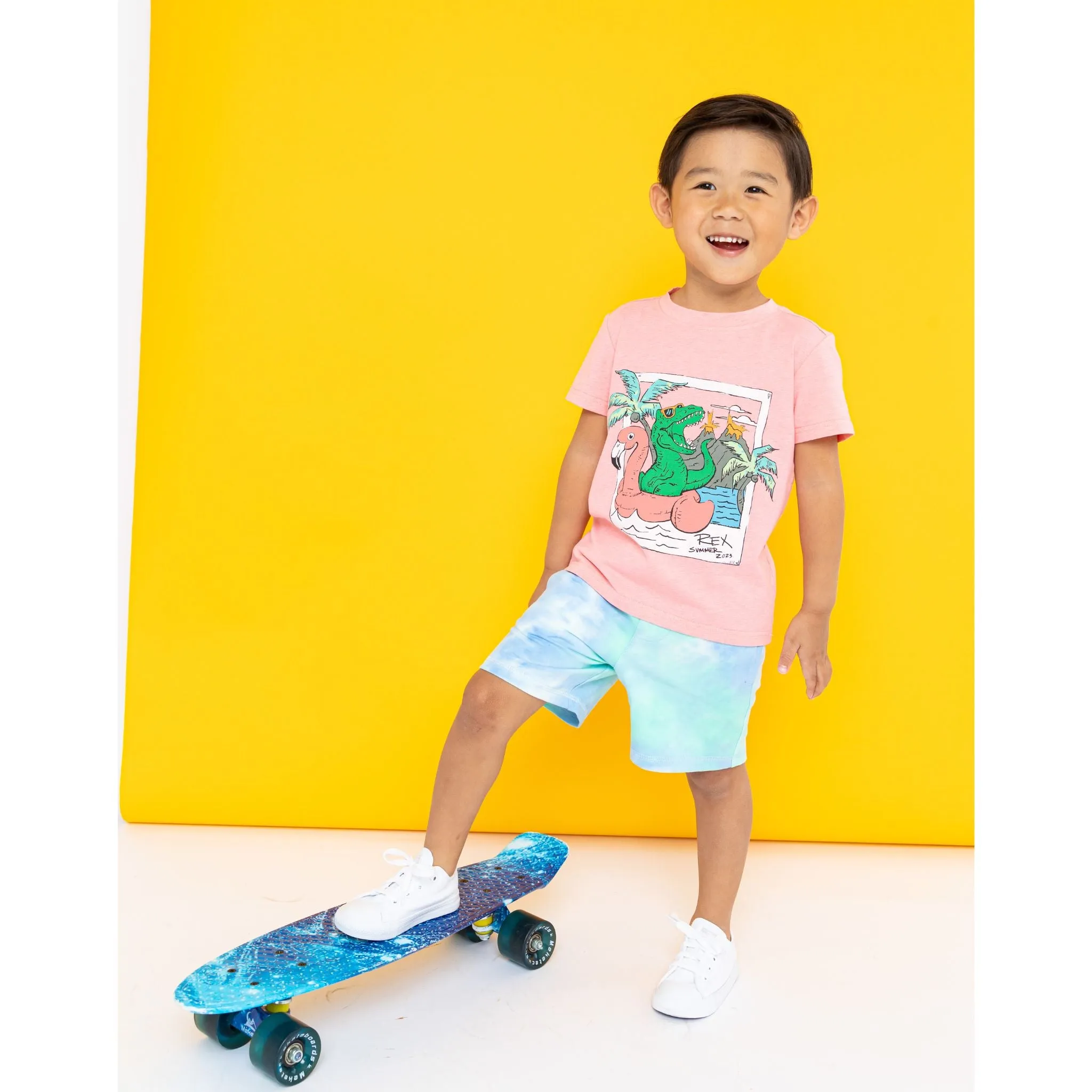 Beach Dino Print Tee & Short Set | Red