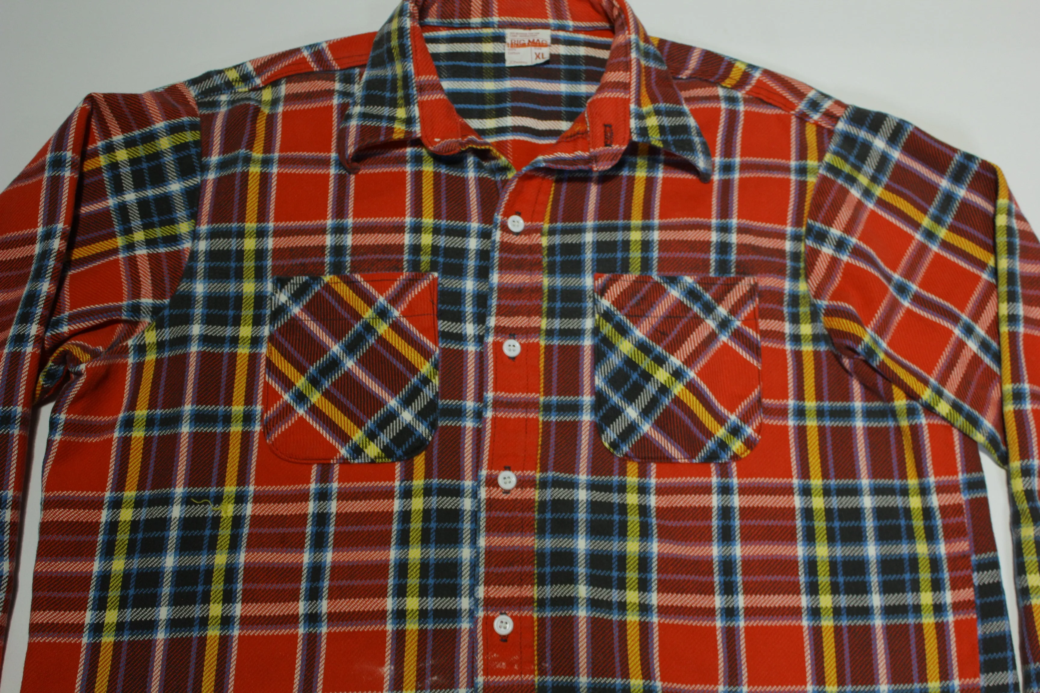 Big Mac JCPenney Plaid Vintage 70s Cotton Button Up Classic Flannel Shirt