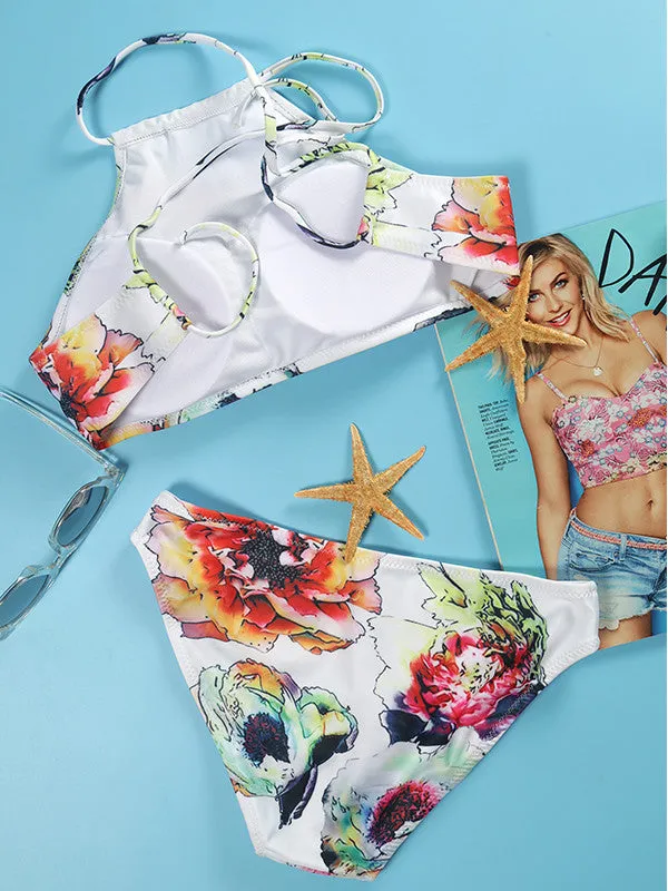 Bohemia Floral Halter Bikini Sets