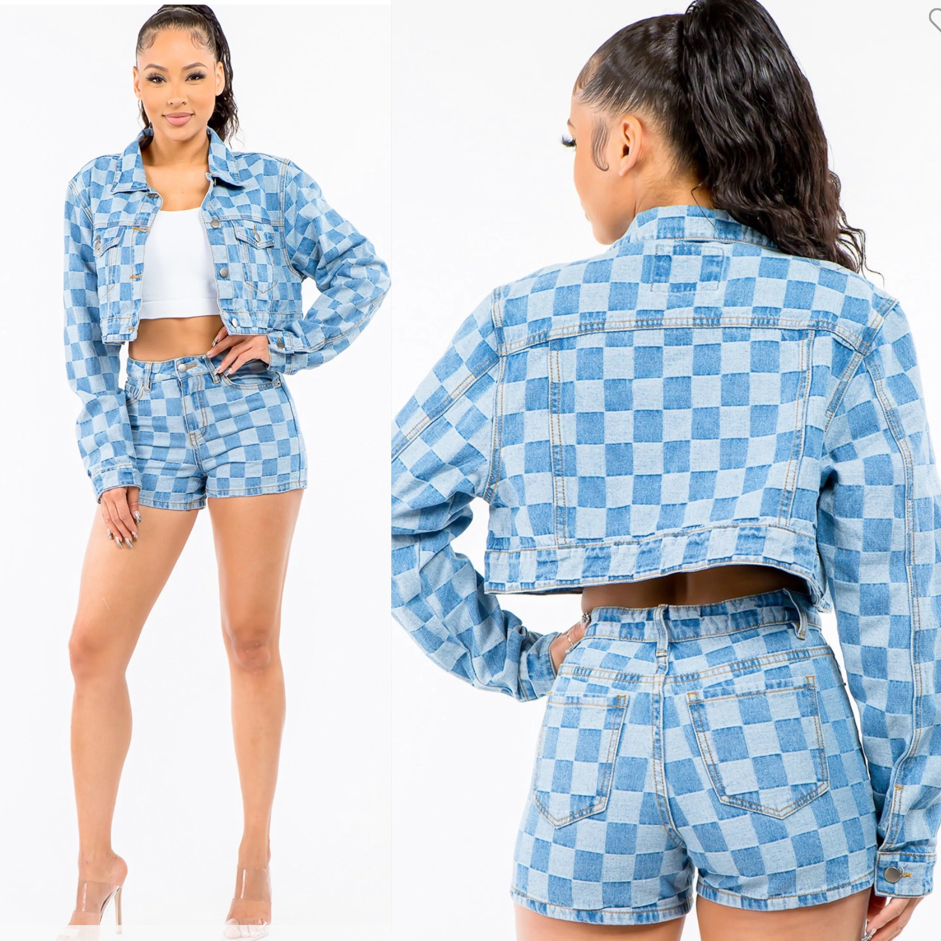 Checker ME Denim Shorts