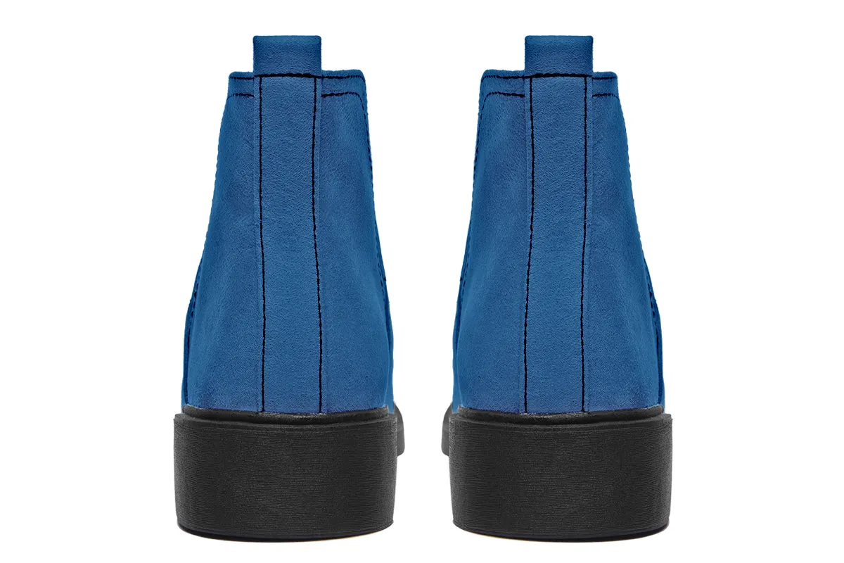 Cobalt Blue Chelsea Boots - Comfy Slip-On - Soft & Water-Resistant Micro-Suede Vegan Shoes