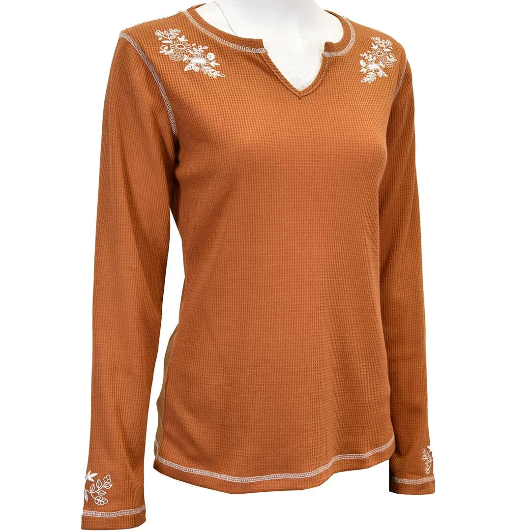 Cowgirl Hardware Women's Waffle Knit Embroidered T-Shirt