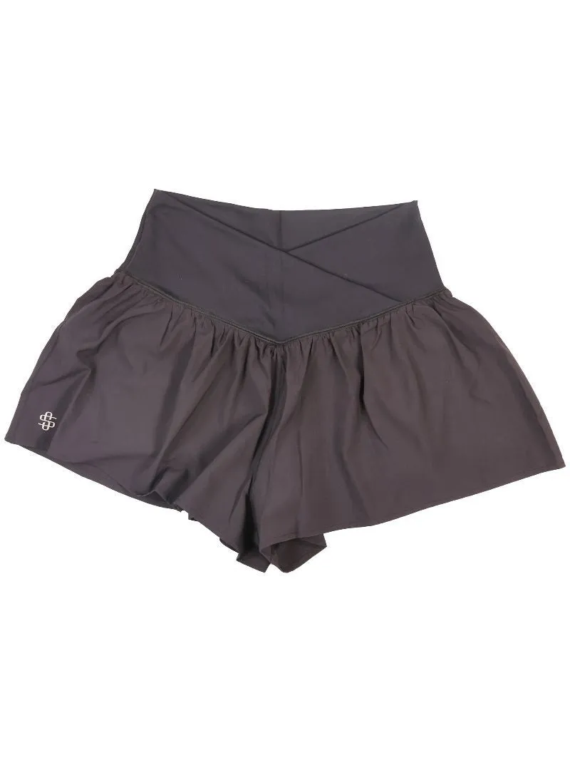 Cross Waist Shorts in Black