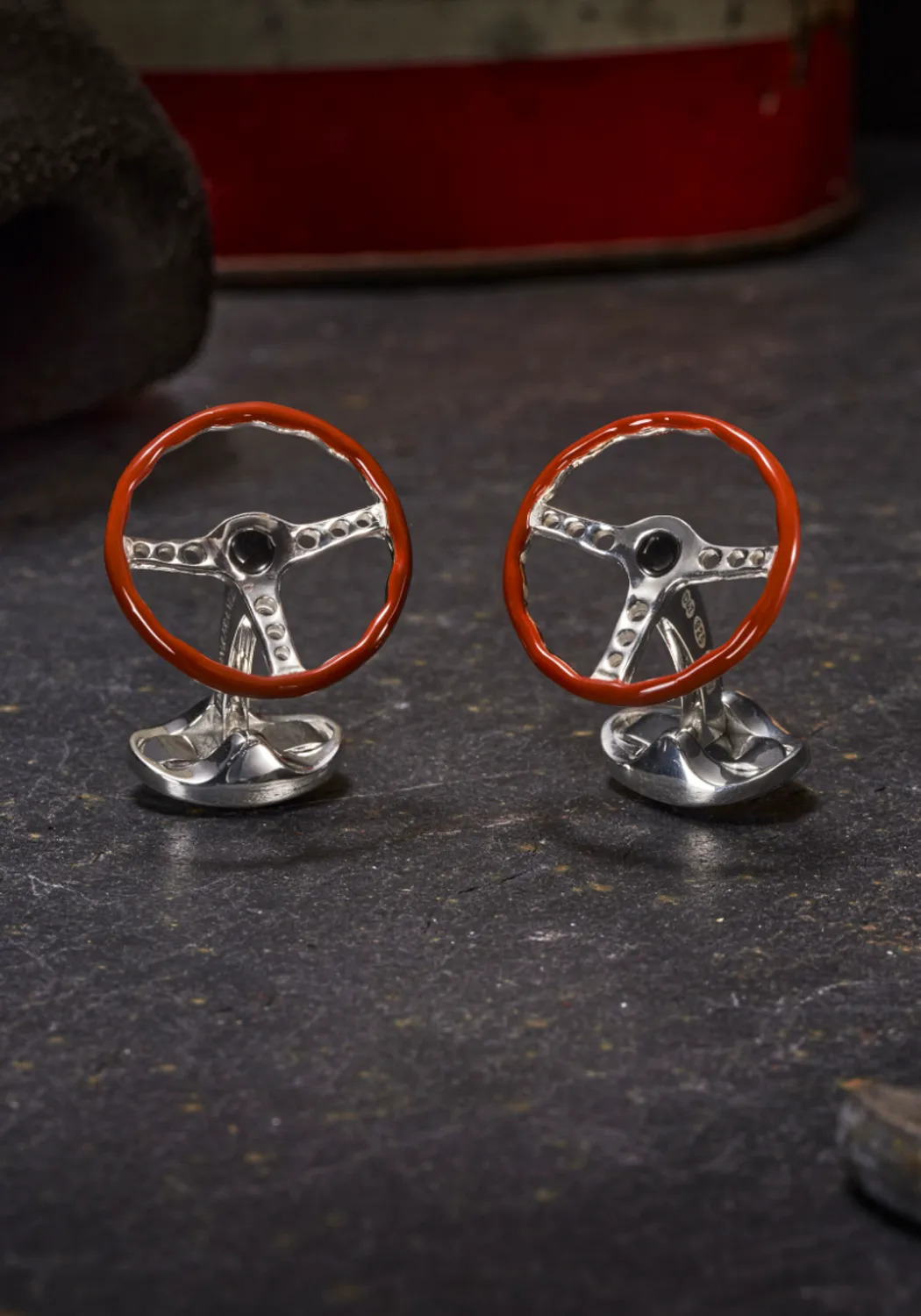 Deakin & Francis Sterling Silver Vintage Steering Wheel Cufflinks