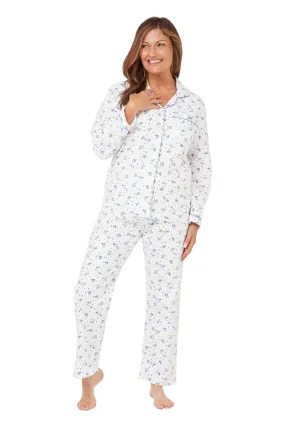 Floral Fan Wincey Pj - Blue