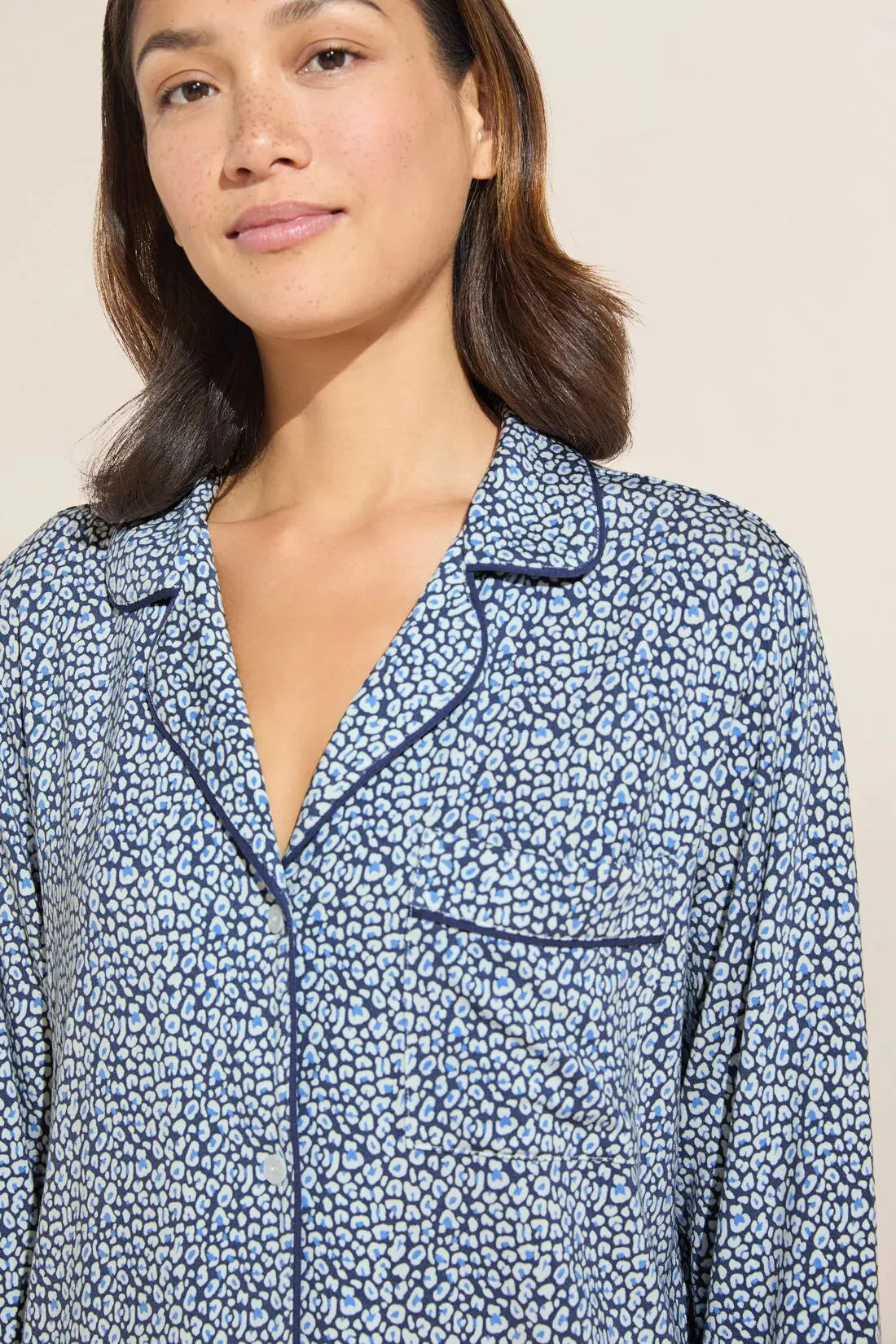 GISELE PRINTED LONG SLEEVE PJ SET (NIGHTSHADOW LEOPARD) - EBERJEY