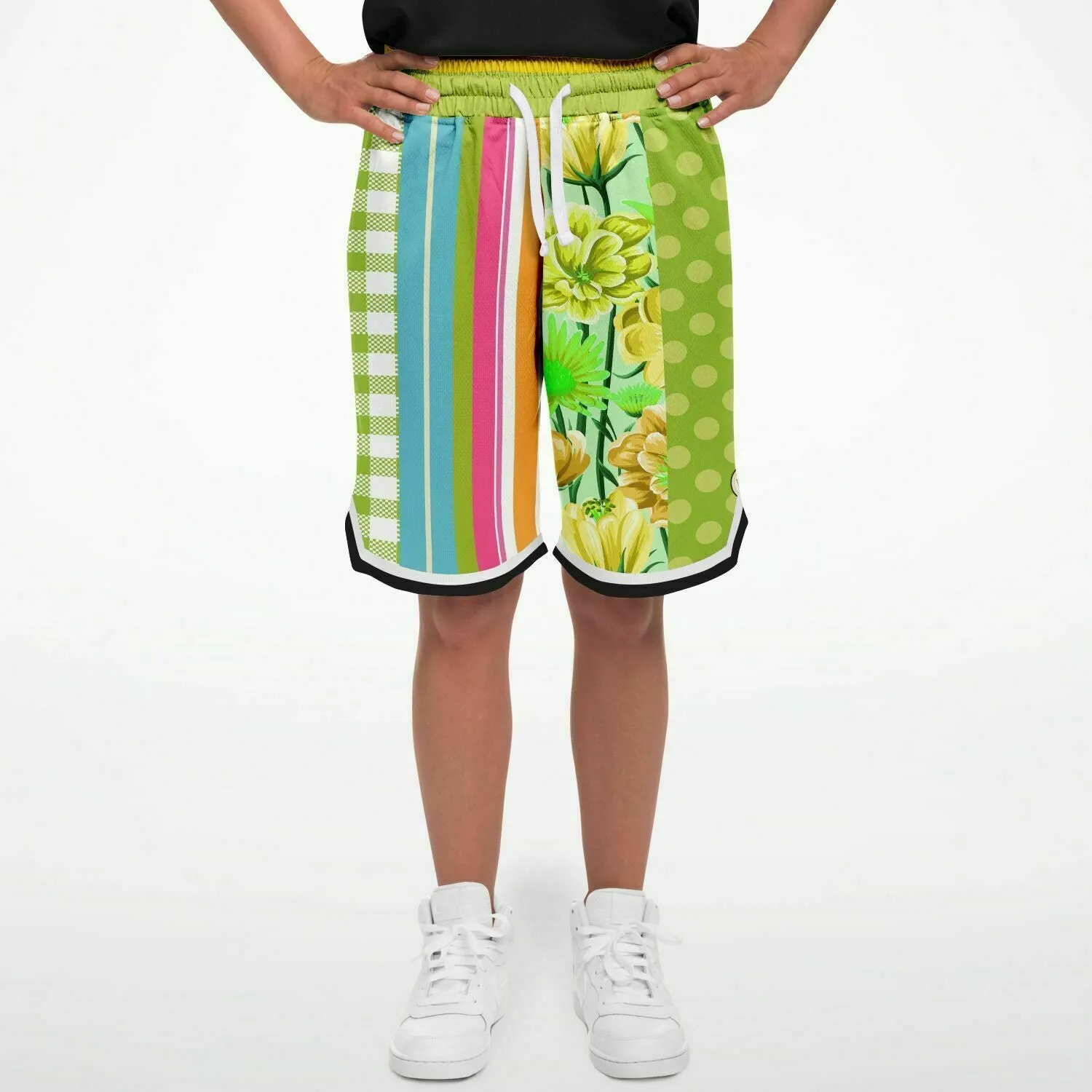 Green Anjou Pear Striped Basketball Shorts