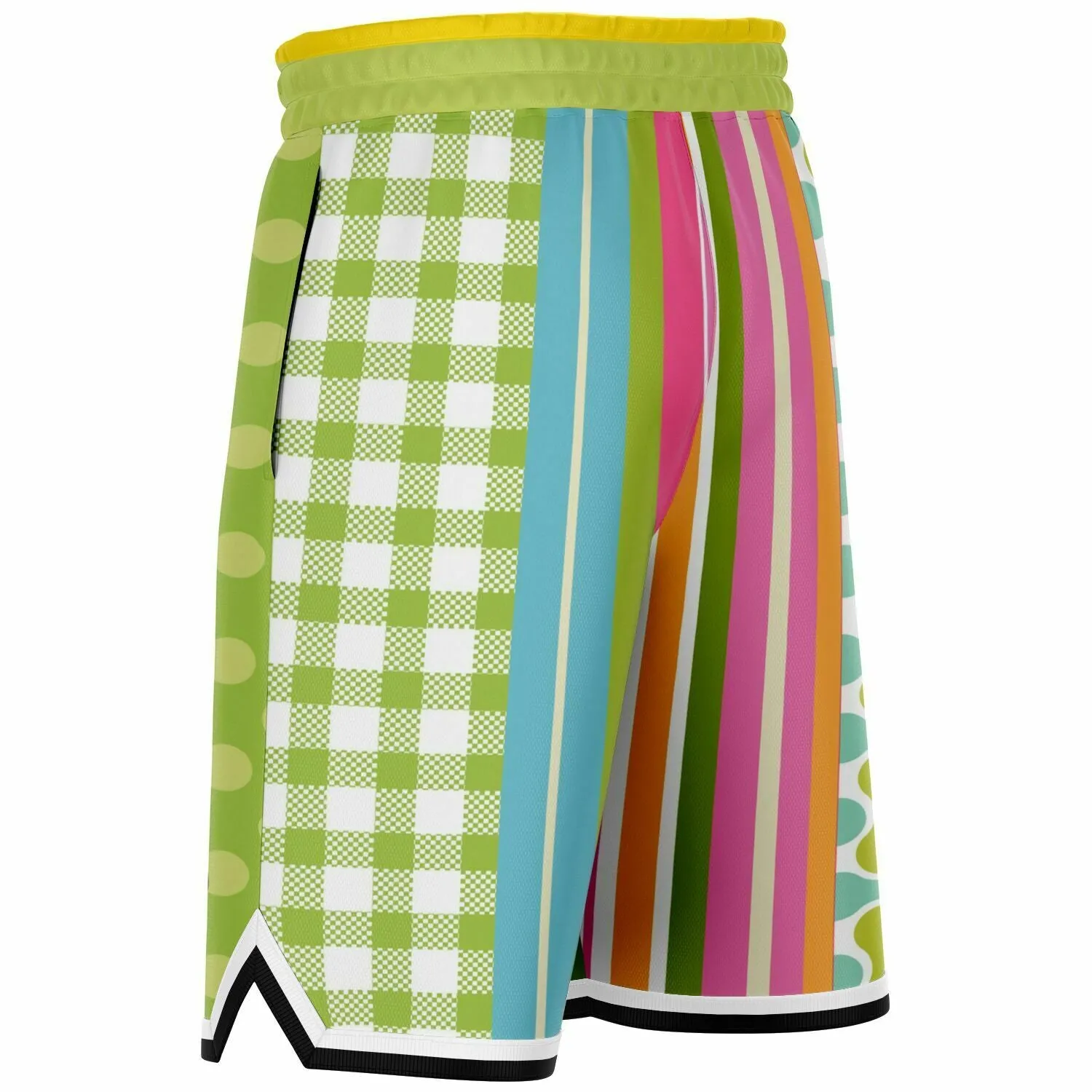 Green Anjou Pear Striped Basketball Shorts