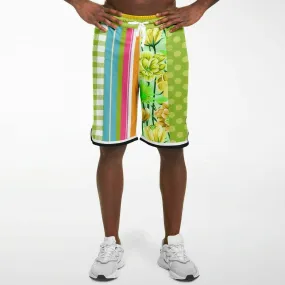 Green Anjou Pear Striped Basketball Shorts