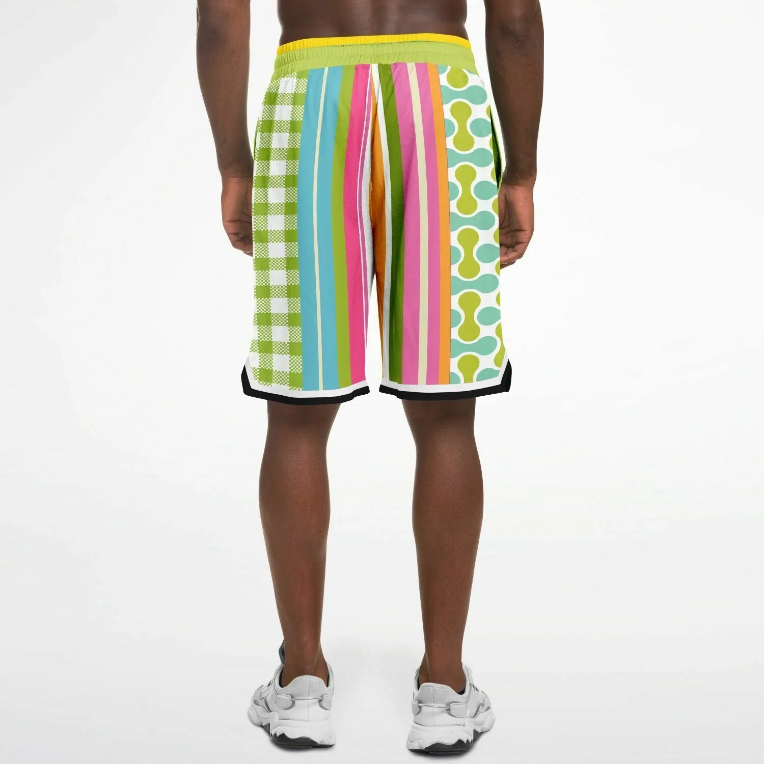 Green Anjou Pear Striped Basketball Shorts