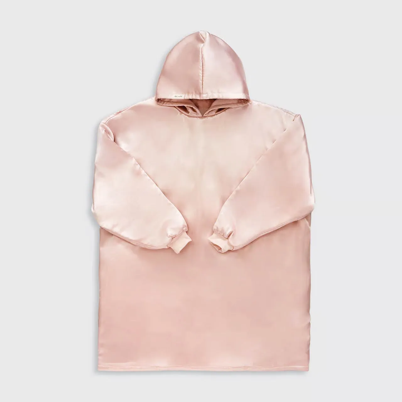 Kitsch Glazey Satin Hoodie in Blush