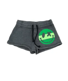 Love Junkie Girls Camp Shorts Charcoal/Green