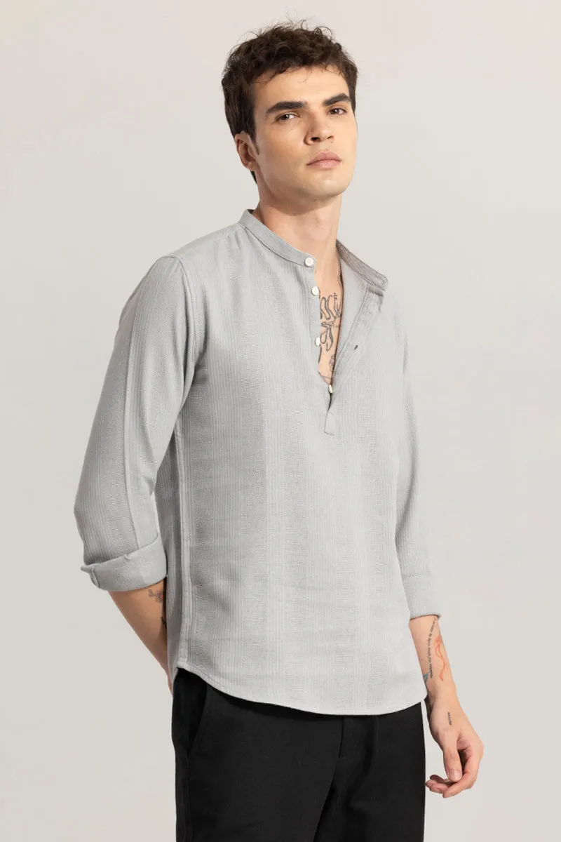 Mandarin Line Grey Kurta