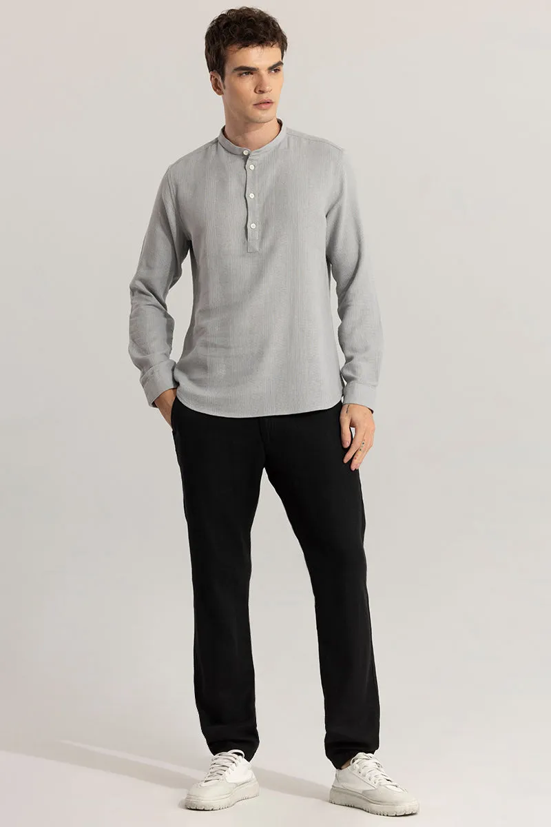 Mandarin Line Grey Kurta