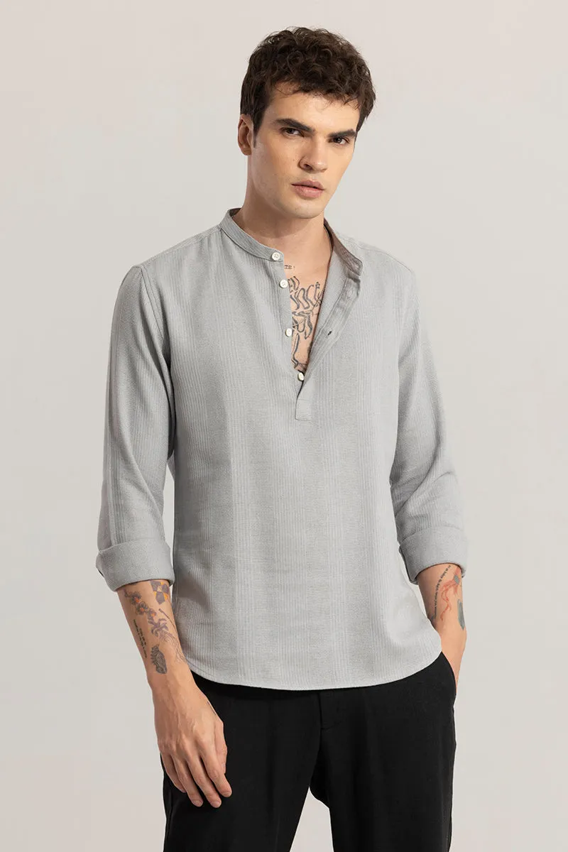 Mandarin Line Grey Kurta