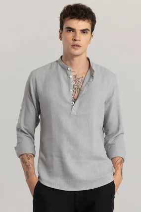 Mandarin Line Grey Kurta