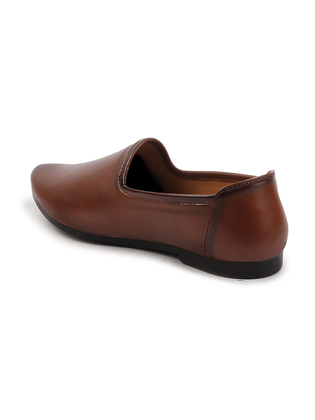 Men Tan Ethnic Slip-On Lightweight Jutis & Mojaris