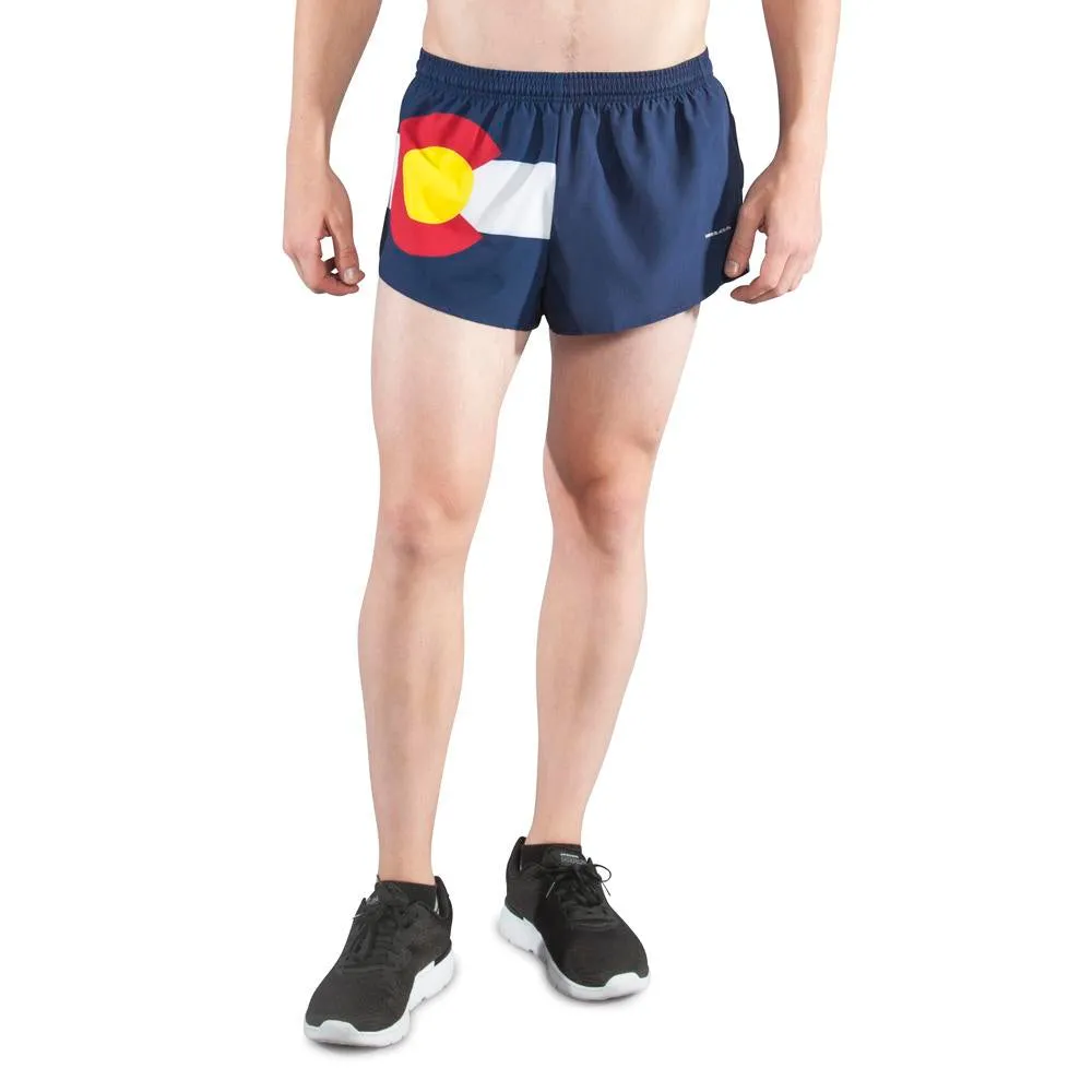 Men's 1" Elite Split Shorts- Colorado