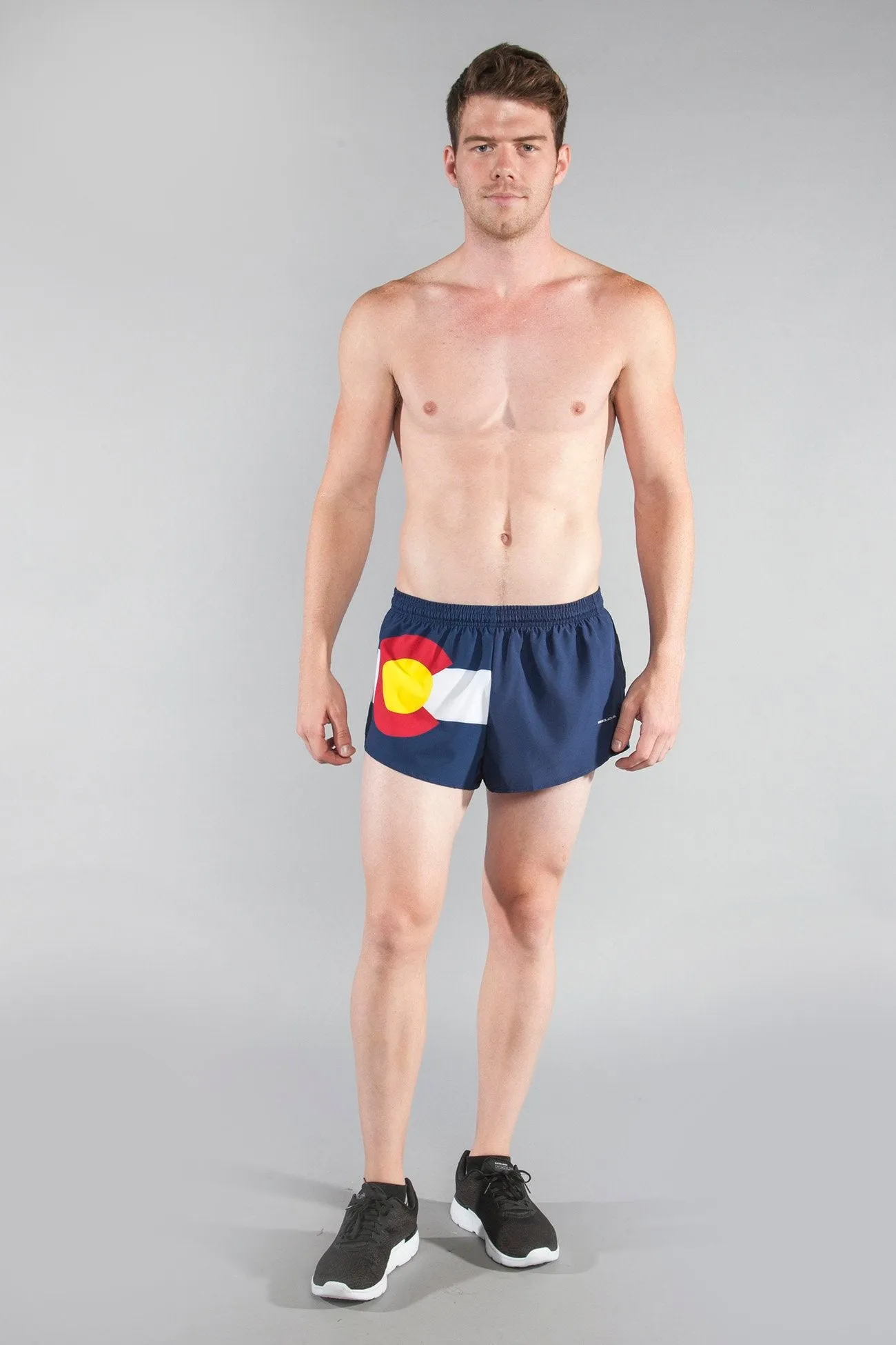 Men's 1" Elite Split Shorts- Colorado