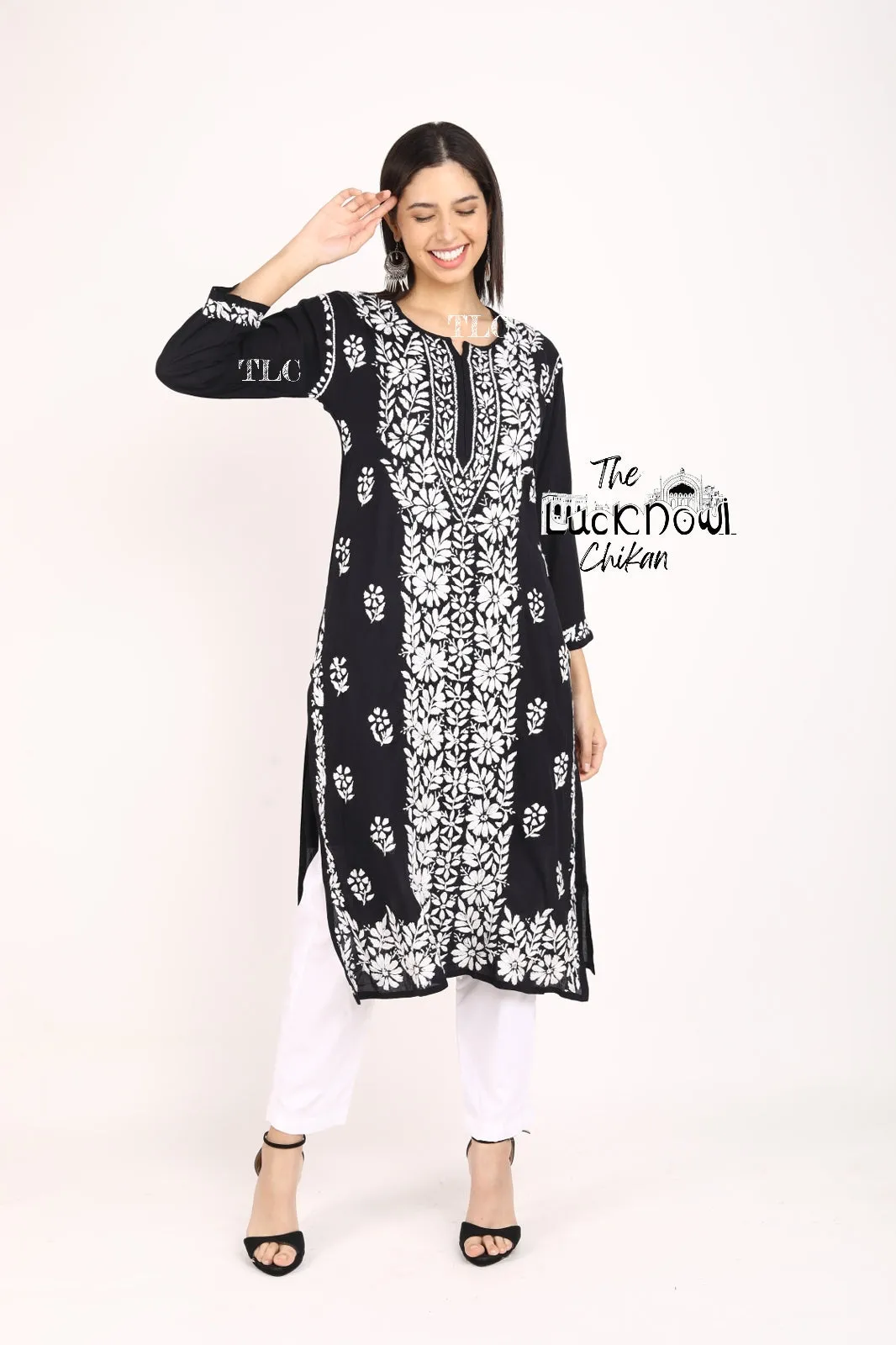 Nikhar Front Pannel Chikankari Kurti