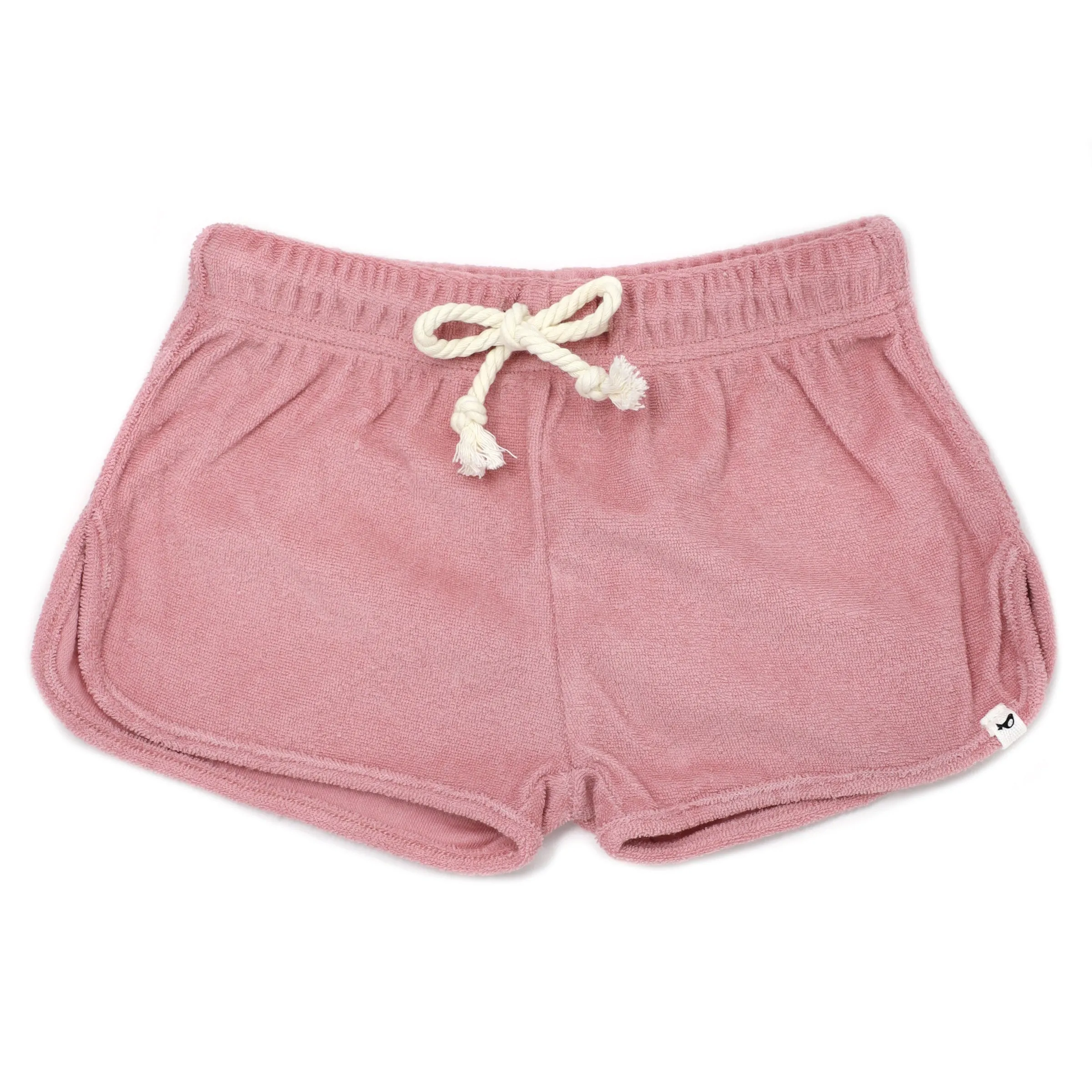 oh baby! Cotton Terry Drawstring Shorter Track Shorts- Blush