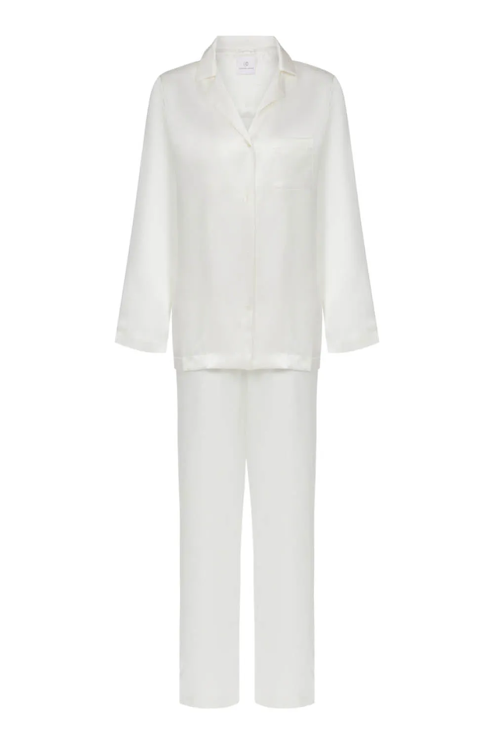 Organic Peace Silk Pajama Set in Ivory