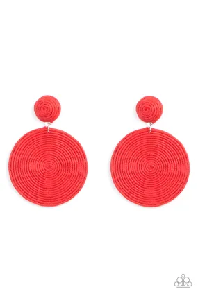 Paparazzi Accessories - Circulate The Room - Red Earrings