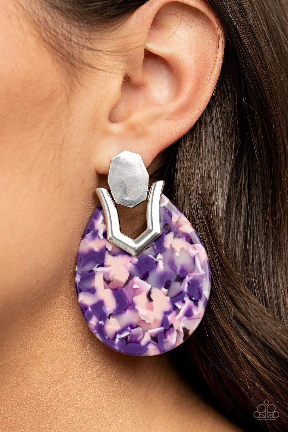 Paparazzi Accessories - HAUTE Flash - Purple Earrings