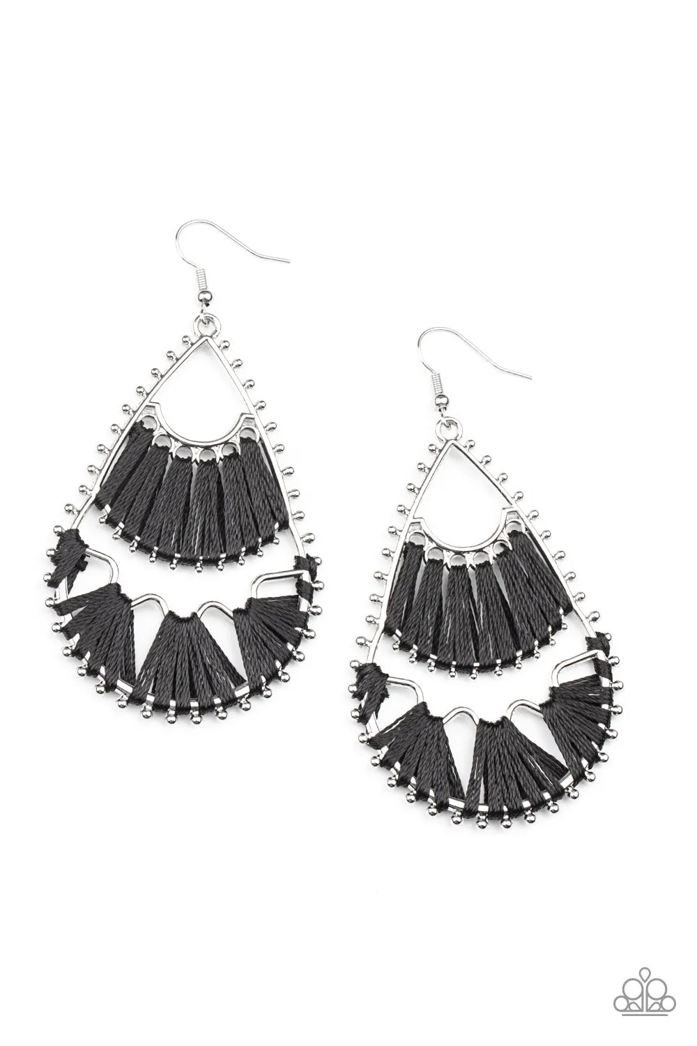 Paparazzi Accessories - Samba Scene - Black Earrings