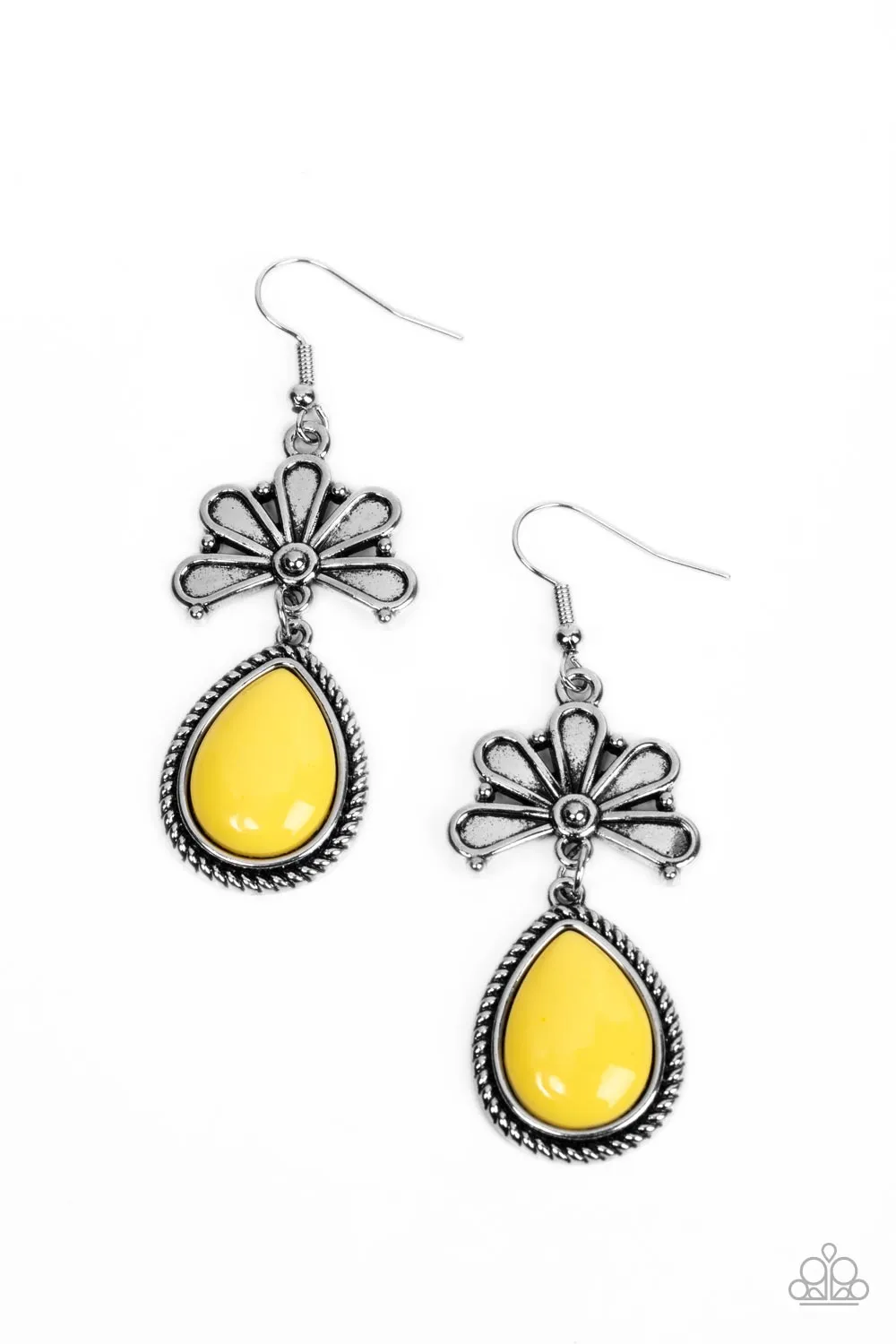 Paparazzi Brightly Blooming Yellow Earring