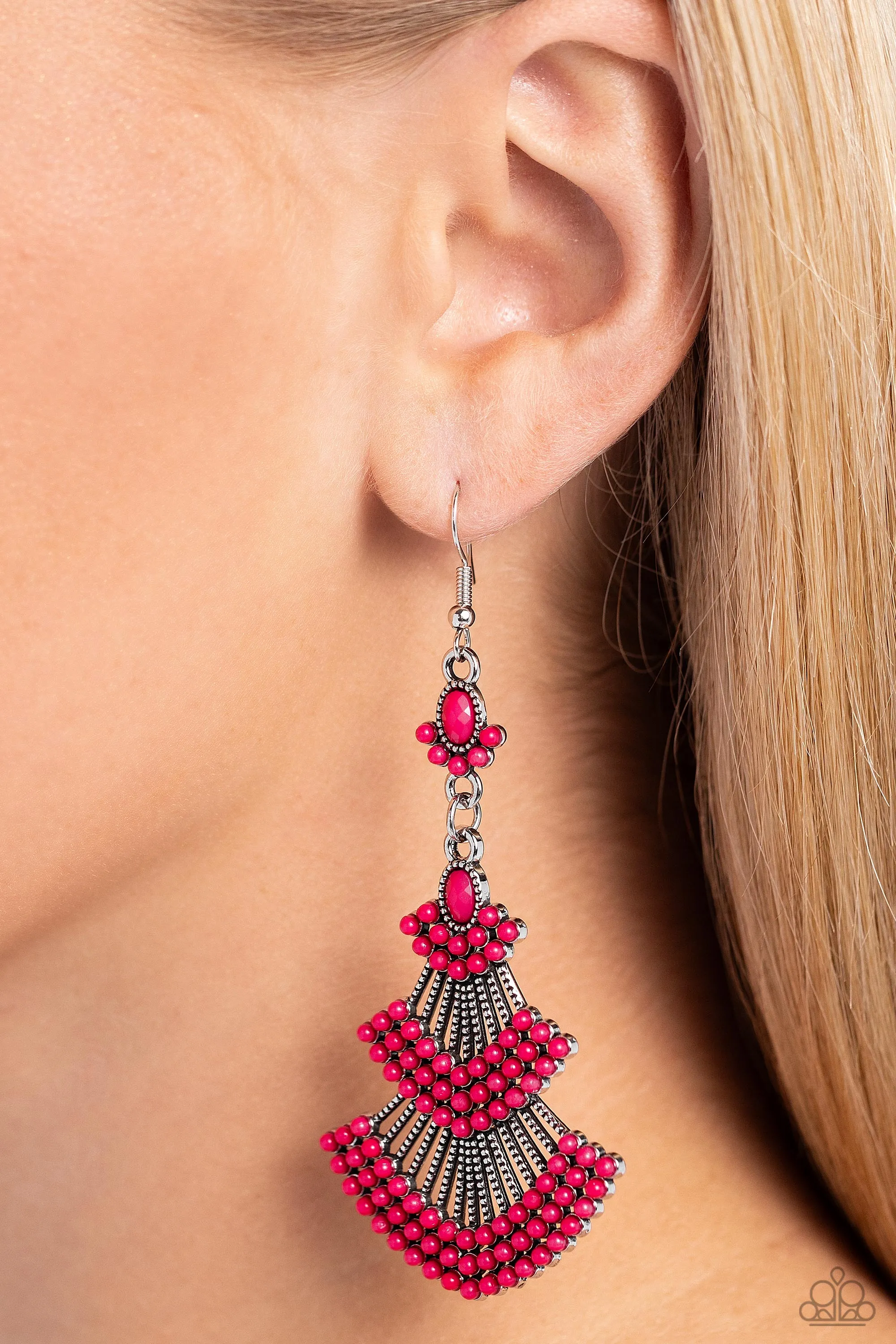 Paparazzi Eastern Expression - Pink Earrings