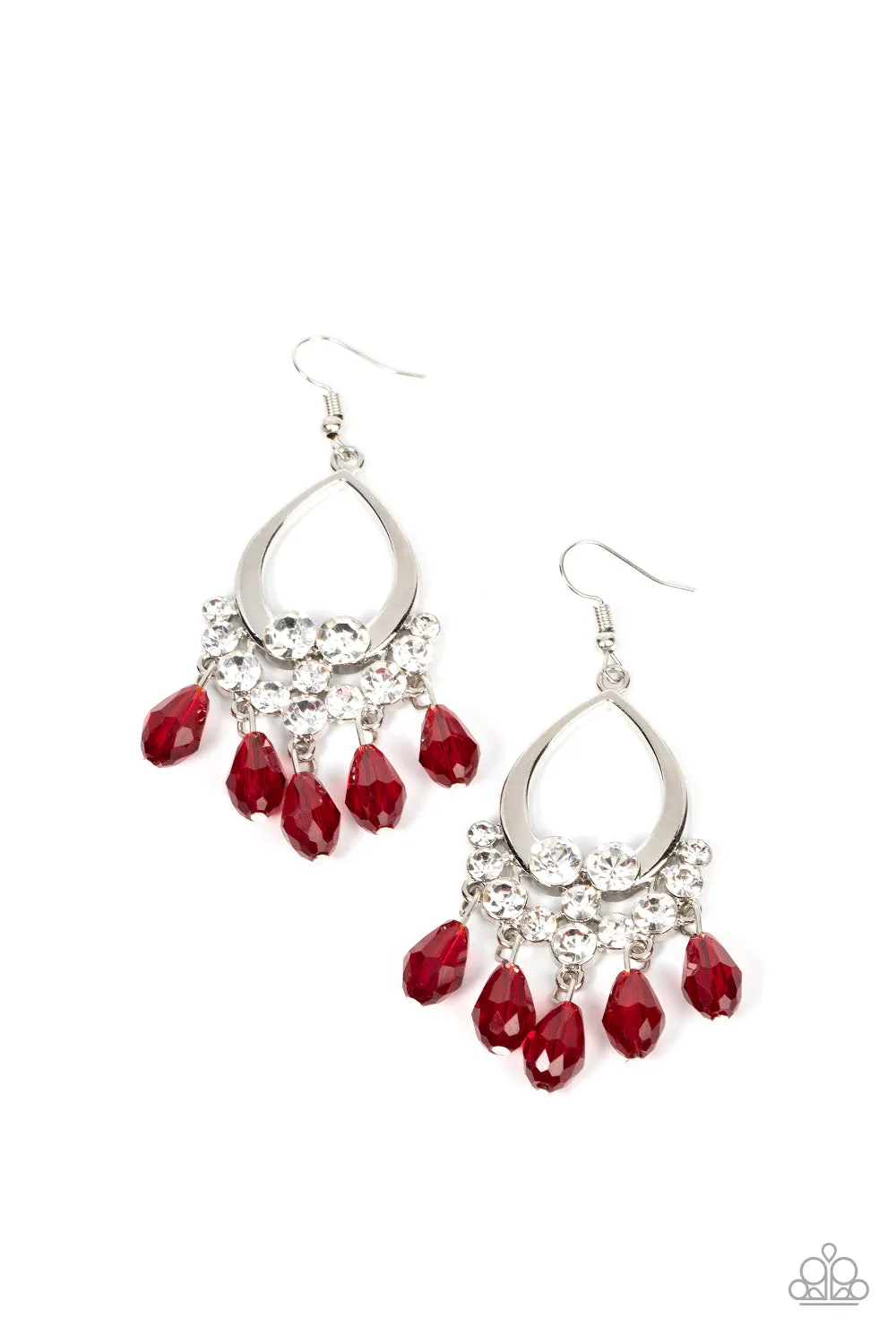 Paparazzi Famous Fashionista - Red Fringe Earrings