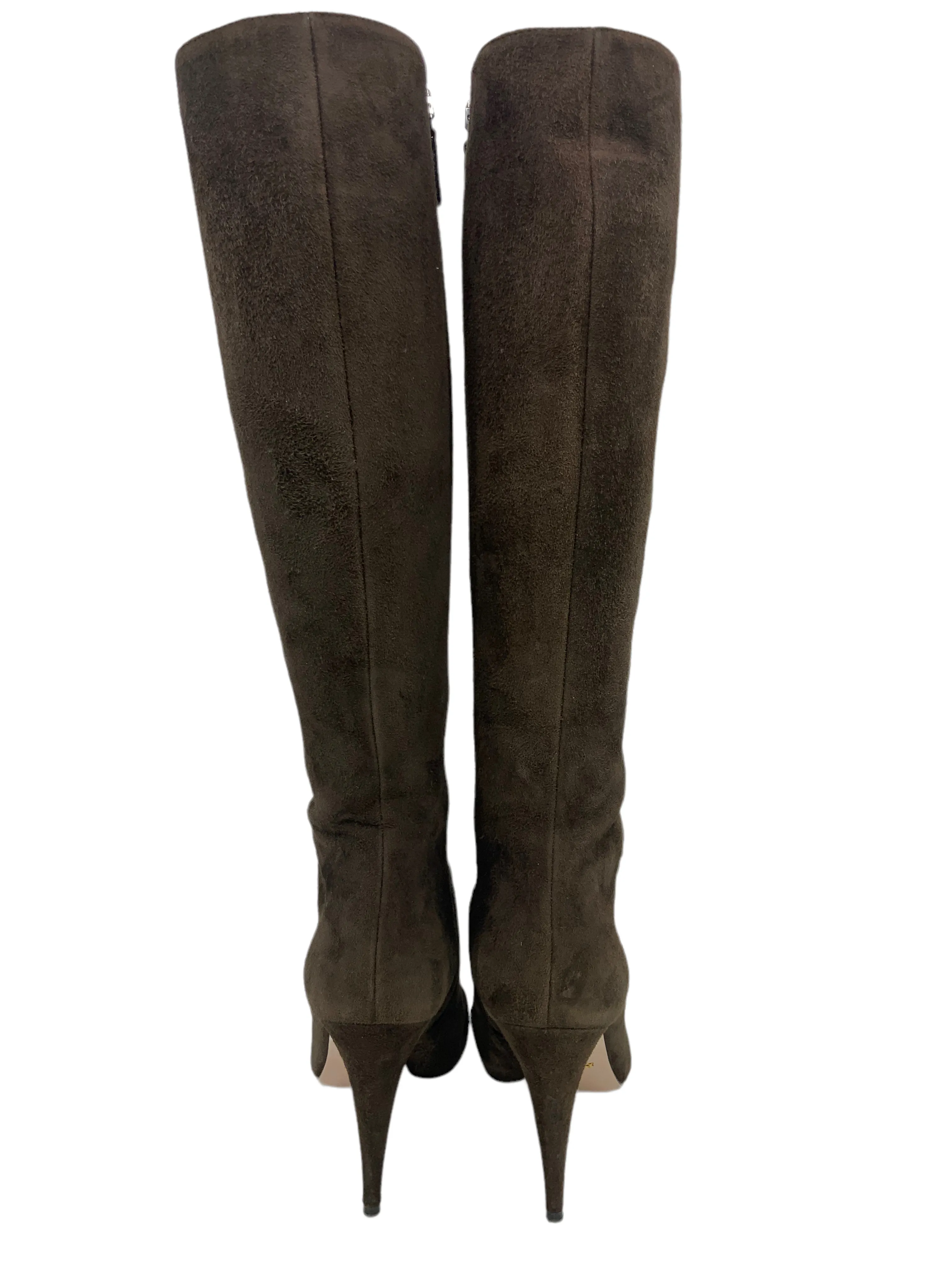 Prada Suede Tall Knee-High Boots Size 7.5