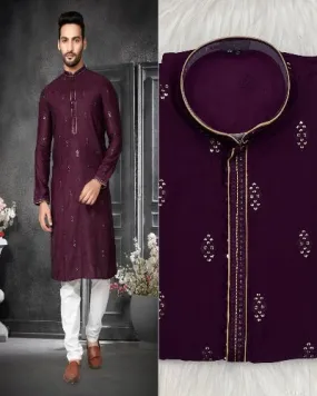 Premium Ethnic Heavy Cotton Silk Men's Kurta With Pyjama