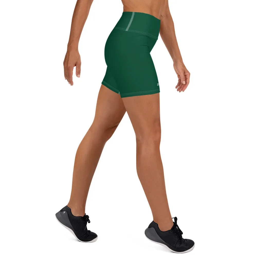 Racing Green High Waist Yoga Shorts