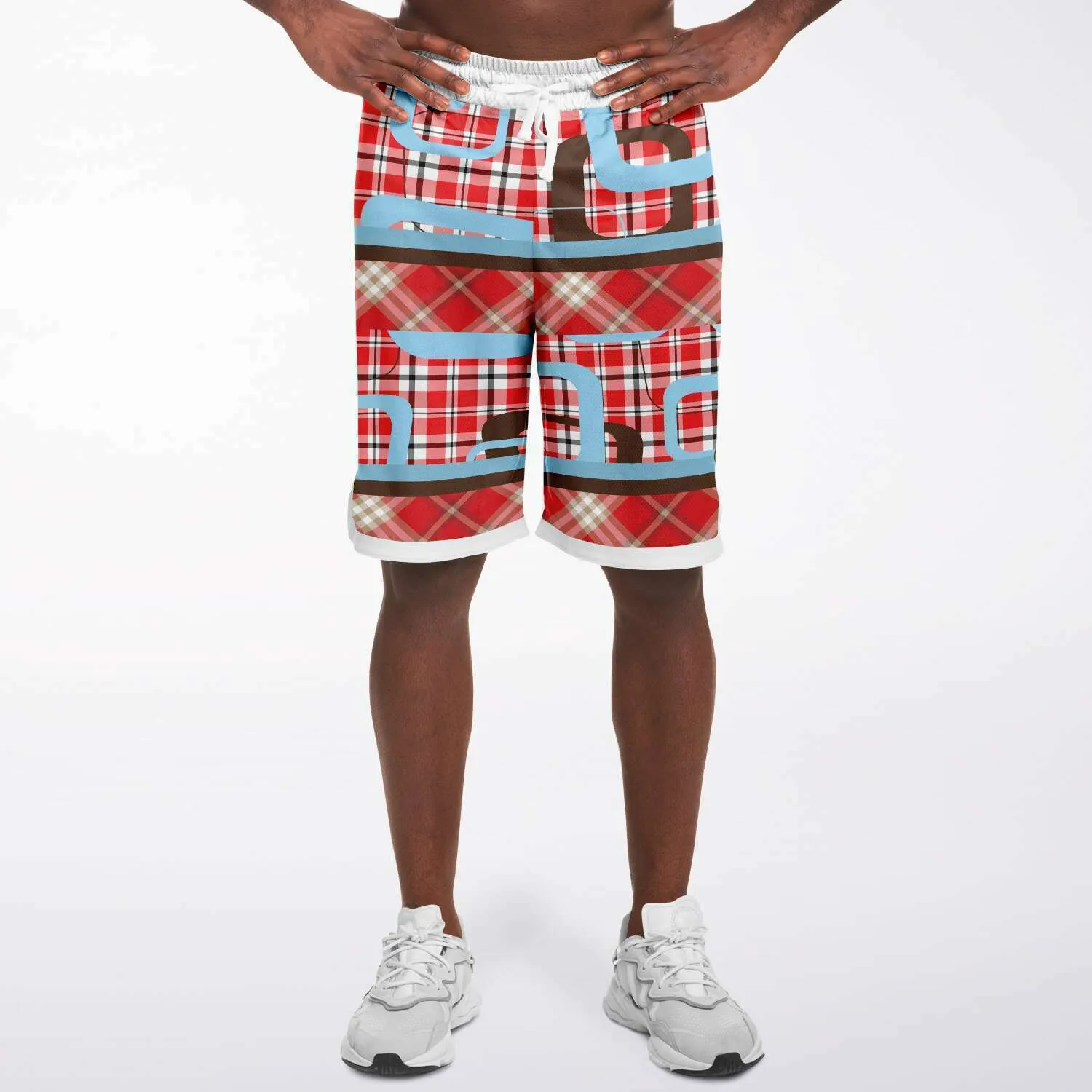 Red Pacific Palisades Plaid Basketball Shorts