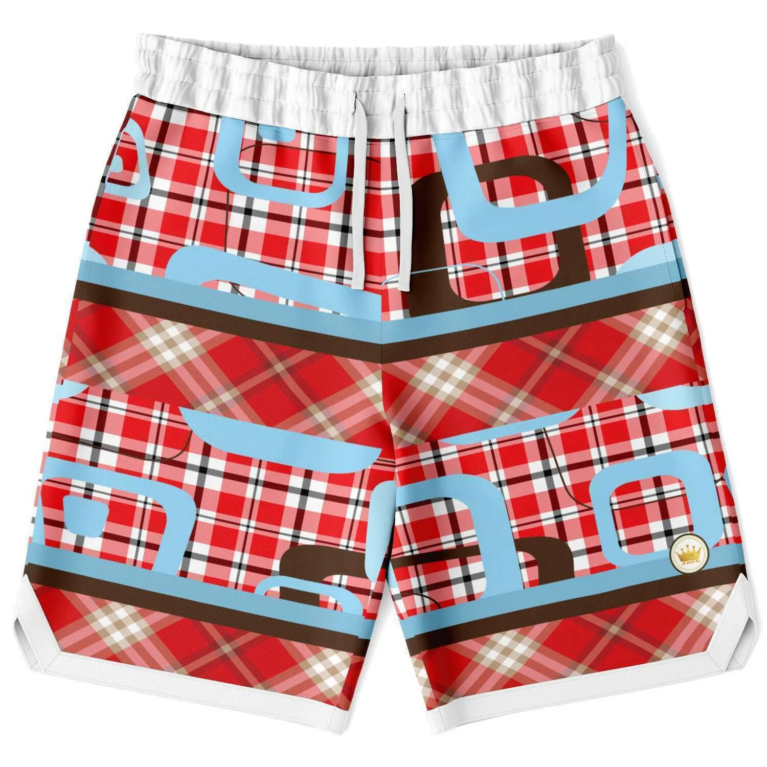 Red Pacific Palisades Plaid Basketball Shorts