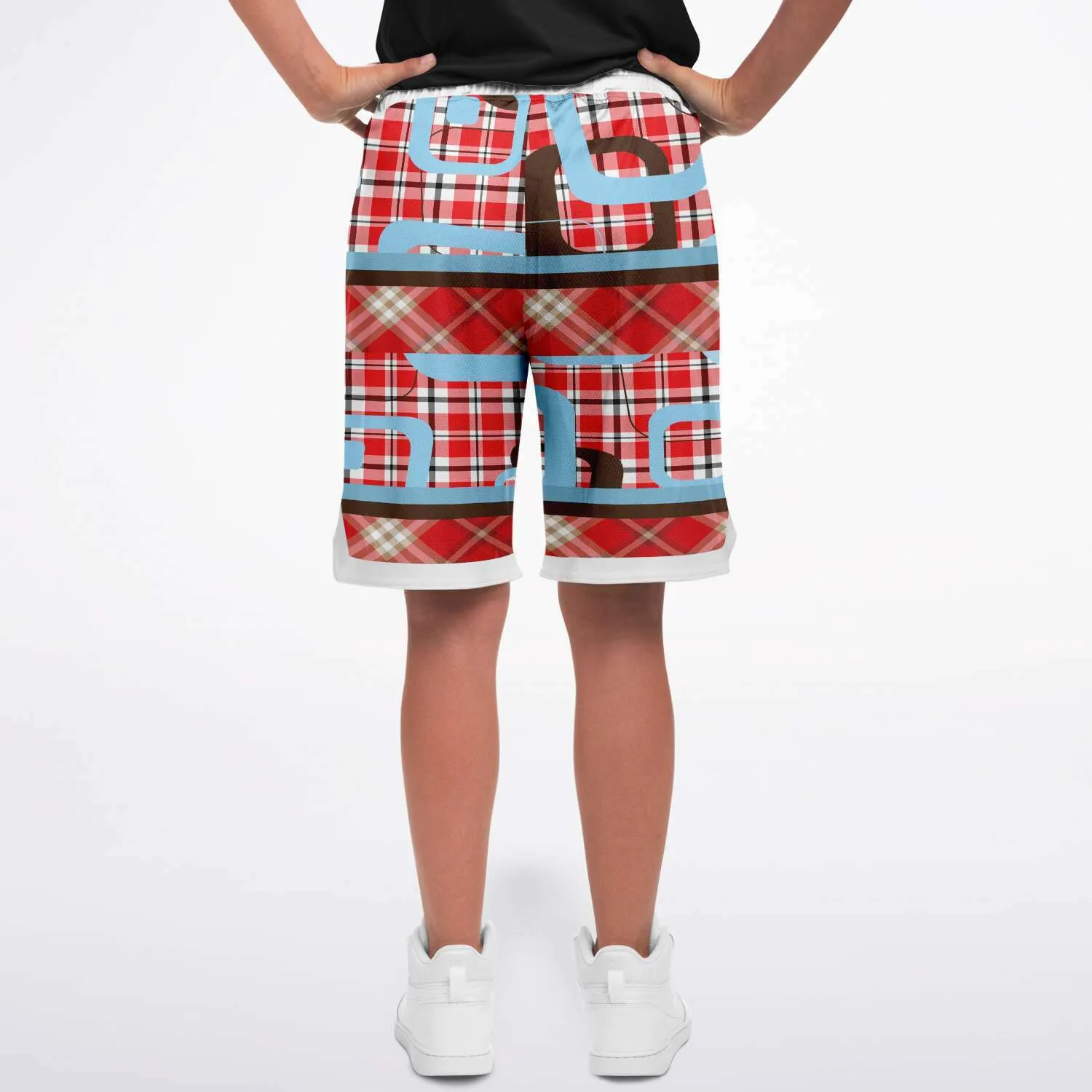 Red Pacific Palisades Plaid Basketball Shorts