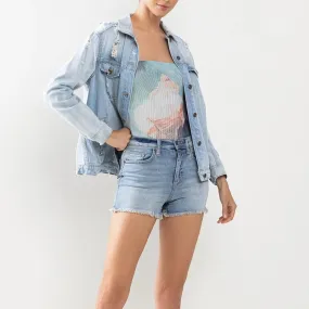 S7286ML Denim Shorts (Light Blue)