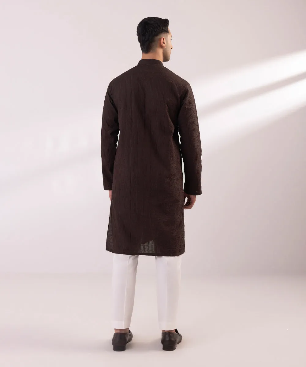 Schiffli Embroidered Cotton Kurta