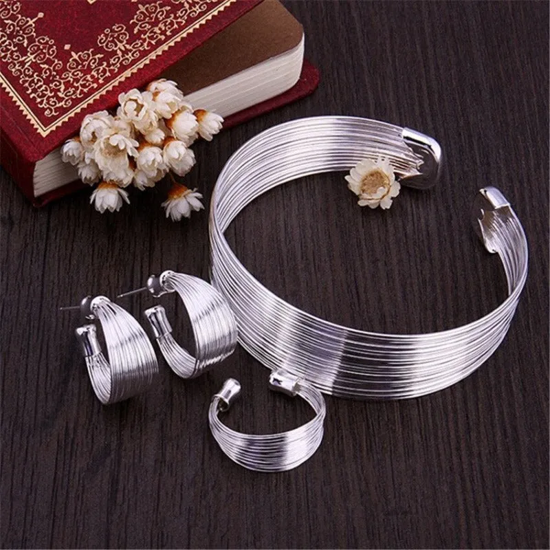 Silver Adjustable Women Jewelry Sets