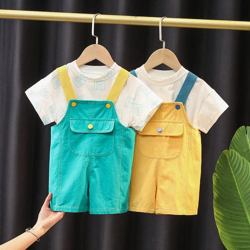 Strap Pants Suit Children's Two-piece Set