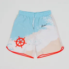 SURFS UP SILK SHORTS BLUE