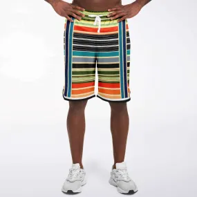 Tequila Sunrise Striped Basketball Shorts